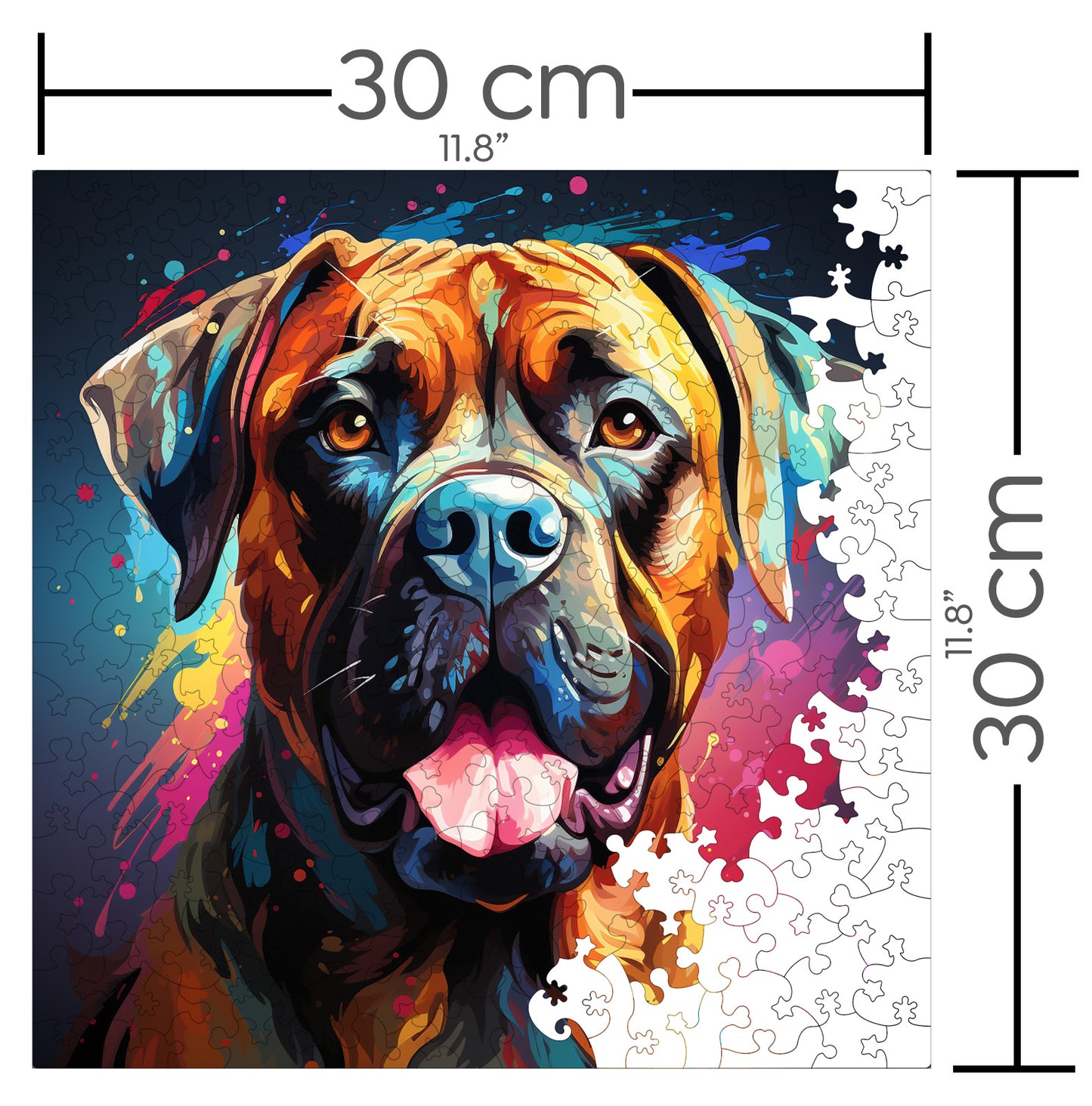Puzzle cu Animale - Caini - Bullmastiff 2 - 200 piese - 30 x 30 cm