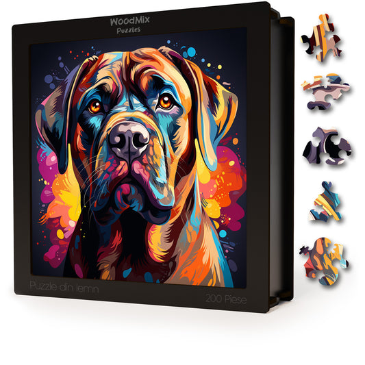 Puzzle cu Animale - Caini - Bullmastiff 4 - 200 piese - 30 x 30 cm