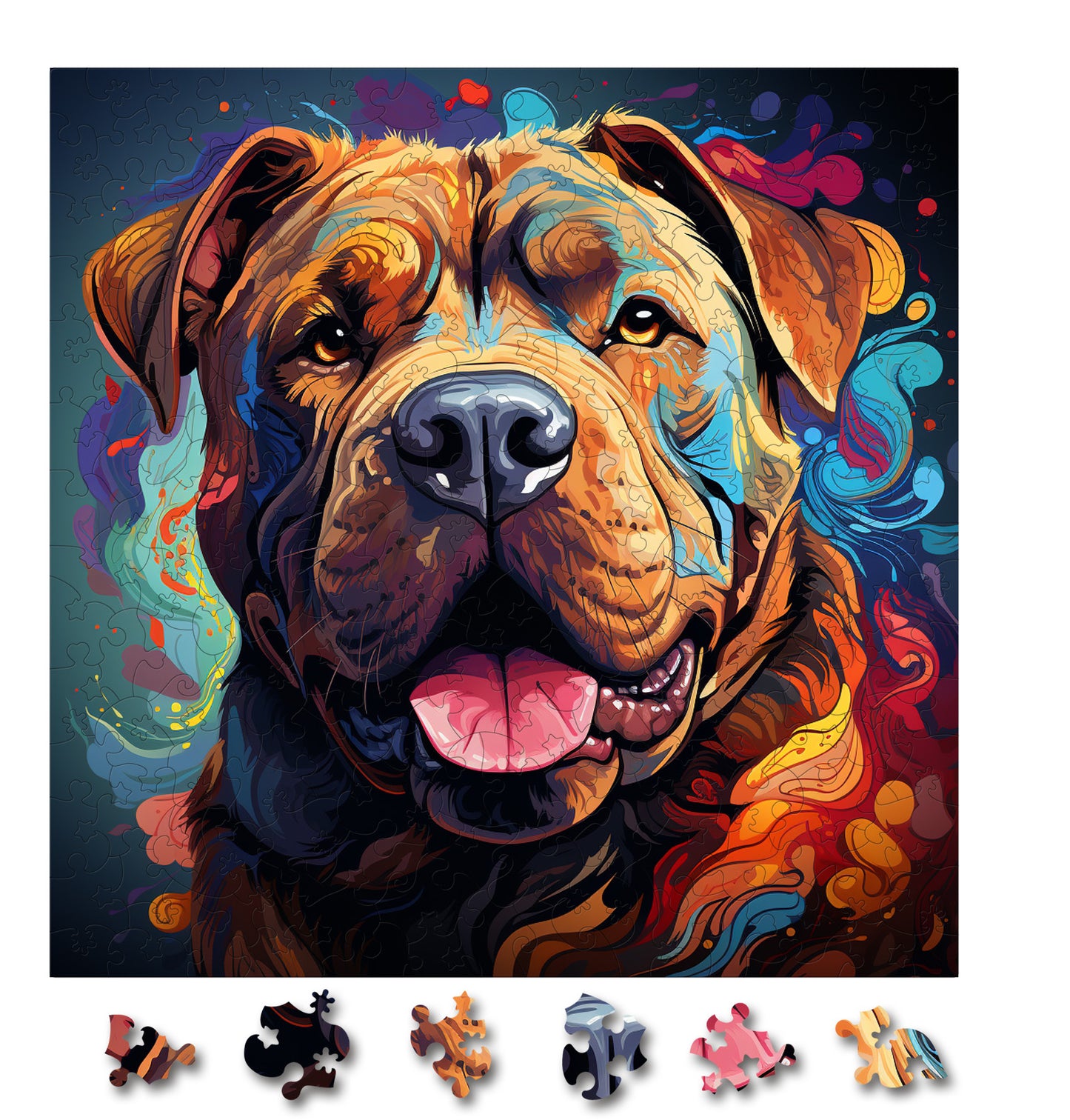 Puzzle cu Animale - Caini - Chinese Shar-Pei 1 - 200 piese - 30 x 30 cm