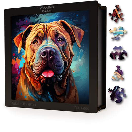 Puzzle cu Animale - Caini - Chinese Shar-Pei 3 - 200 piese - 30 x 30 cm