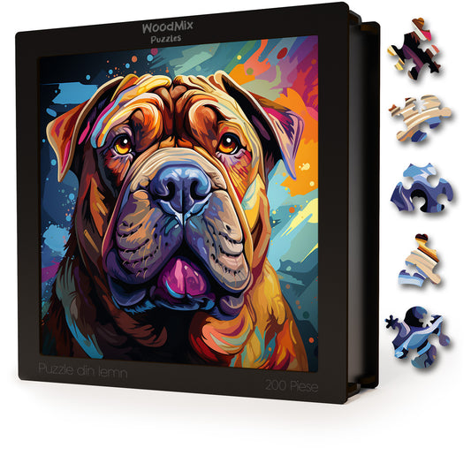 Puzzle cu Animale - Caini - Chinese Shar-Pei 4 - 200 piese - 30 x 30 cm