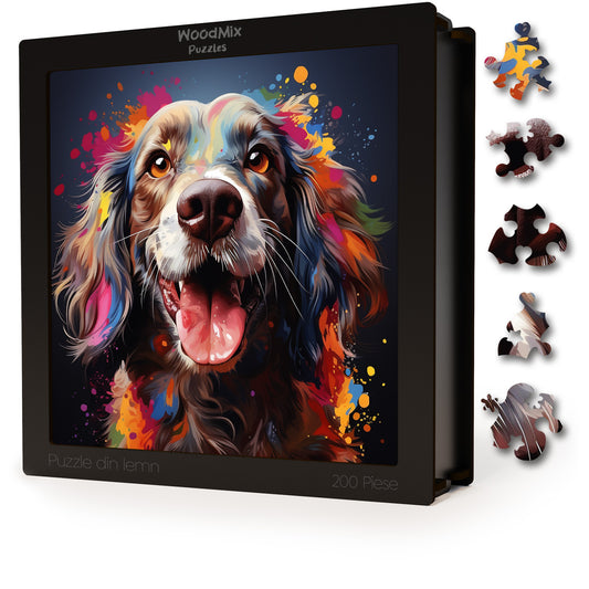 Puzzle cu Animale - Caini - Cocker Spaniel - 200 piese - 30 x 30 cm