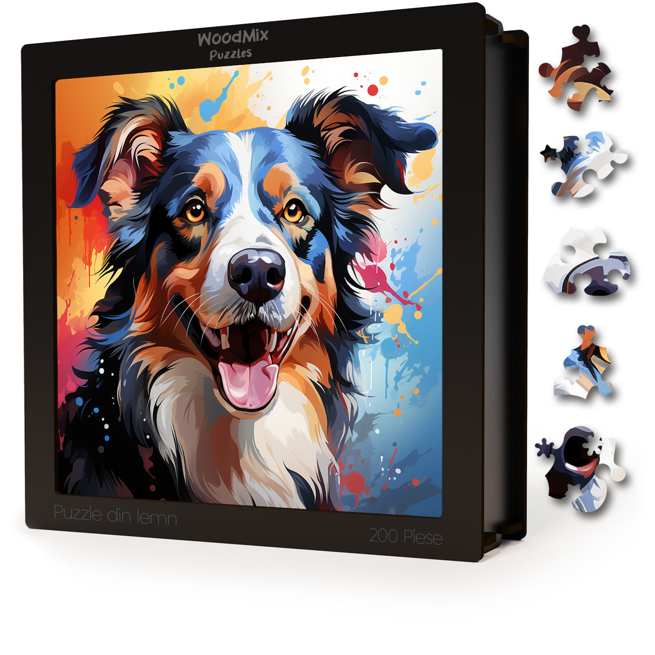 Puzzle cu Animale - Caini - Collie 3 - 200 piese - 30 x 30 cm