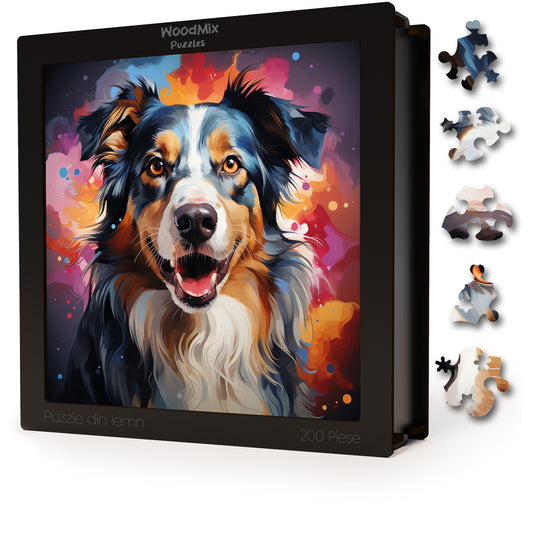 Puzzle cu Animale - Caini - Collie 2 - 200 piese - 30 x 30 cm