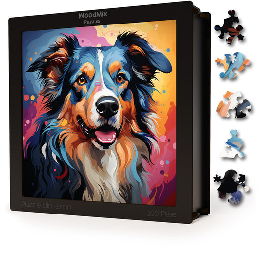 Puzzle cu Animale - Caini - Collie 4 - 200 piese - 30 x 30 cm