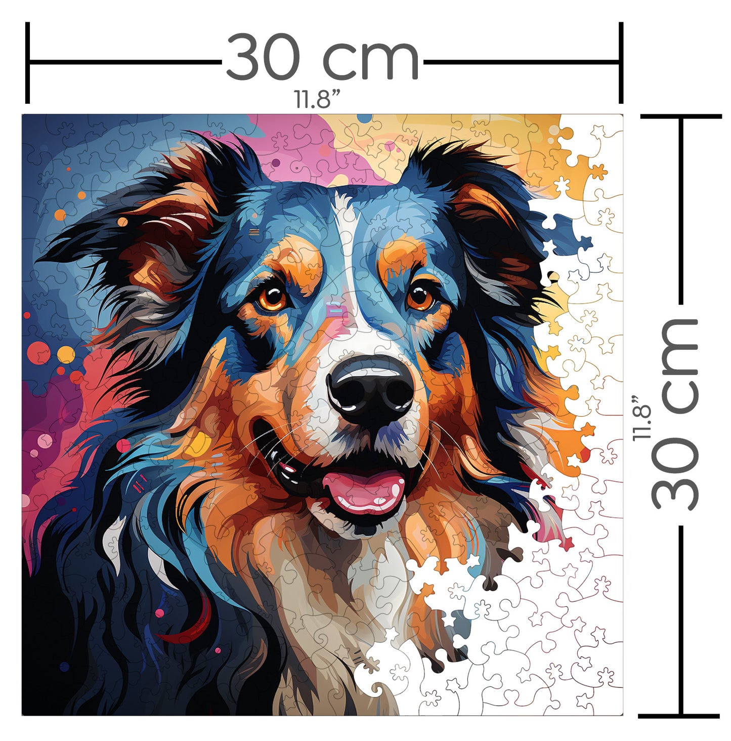 Puzzle cu Animale - Caini - Collie 4 - 200 piese - 30 x 30 cm