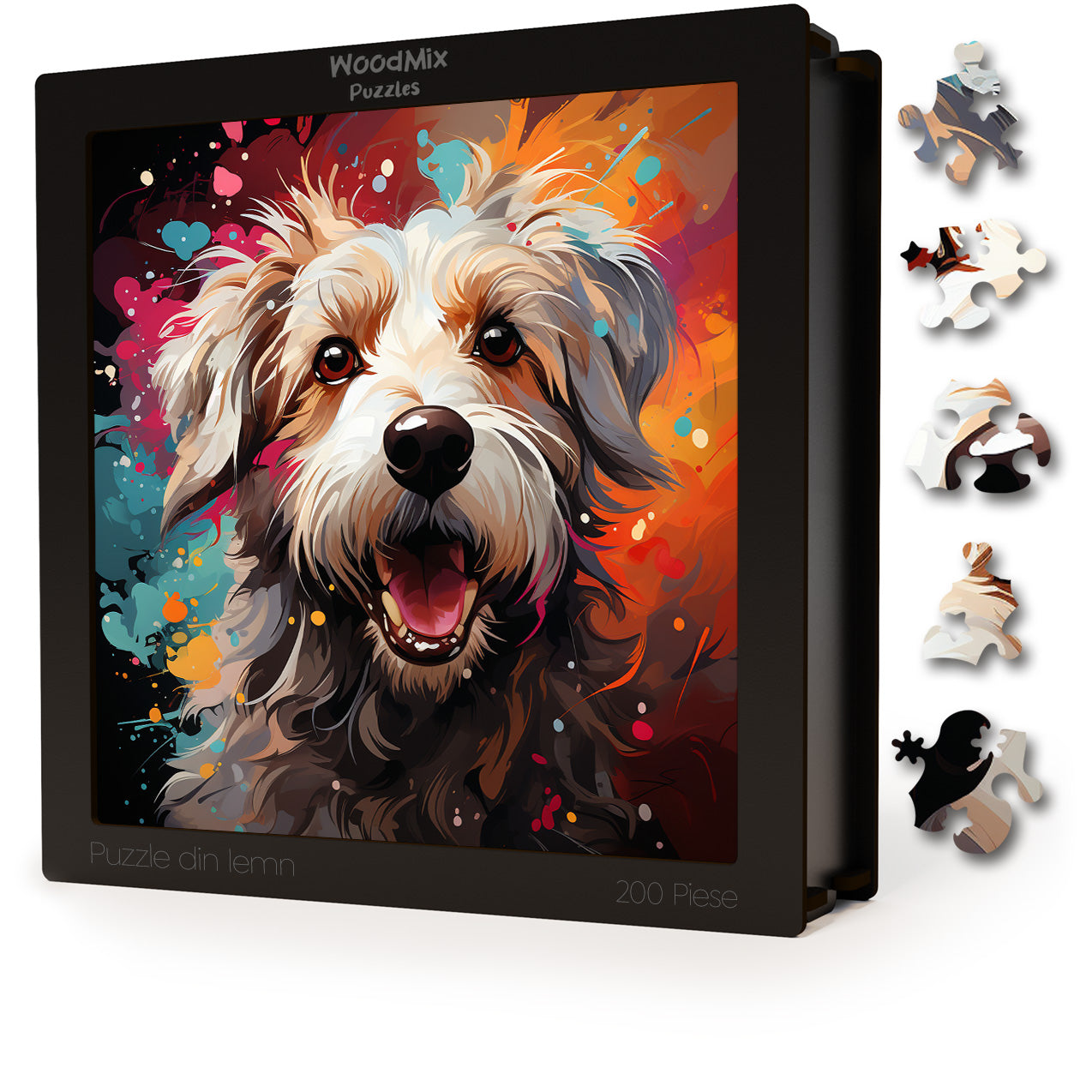 Puzzle cu Animale - Caini - Cotons de Tulear - 200 piese - 30 x 30 cm