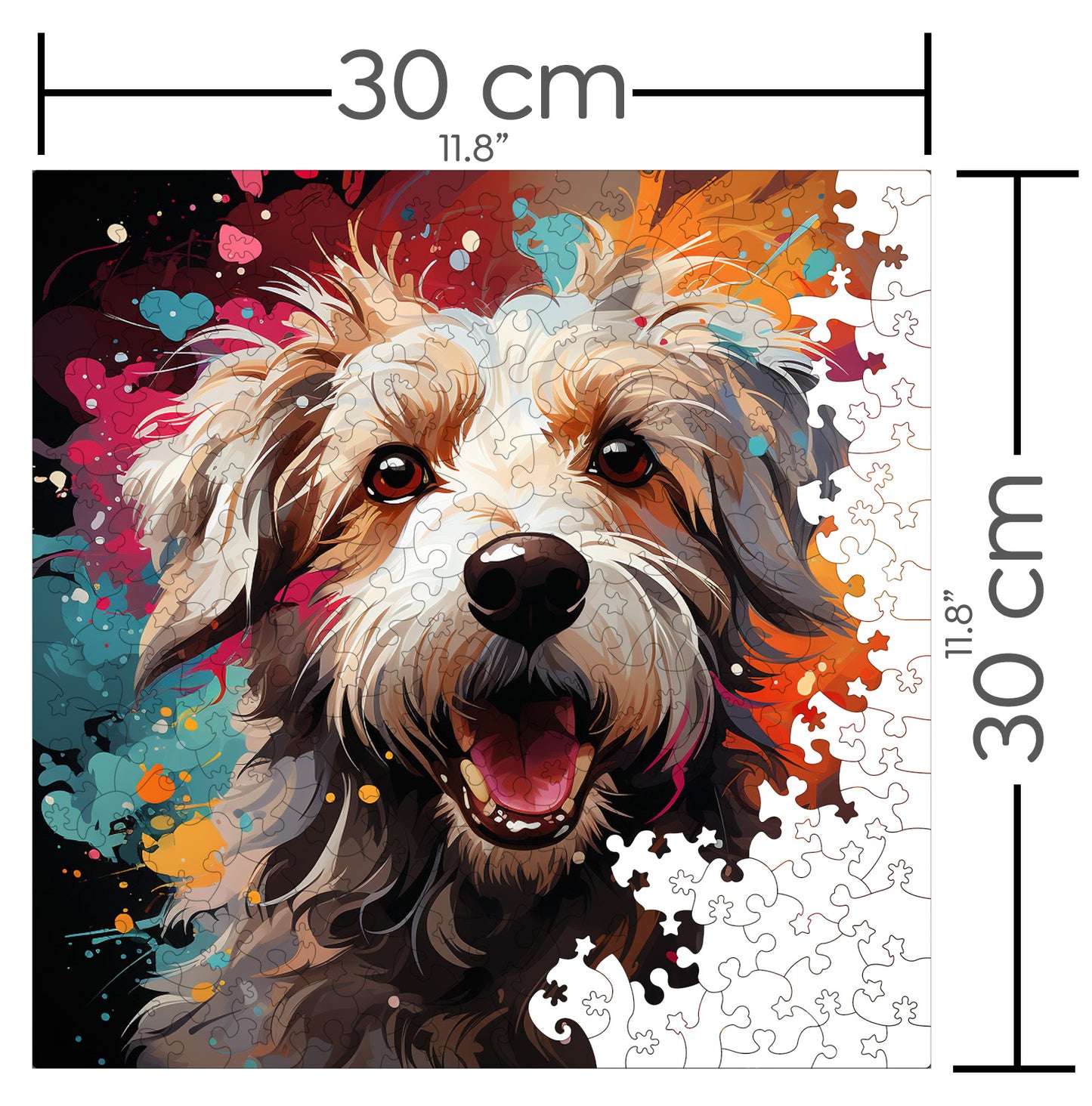 Puzzle cu Animale - Caini - Cotons de Tulear - 200 piese - 30 x 30 cm