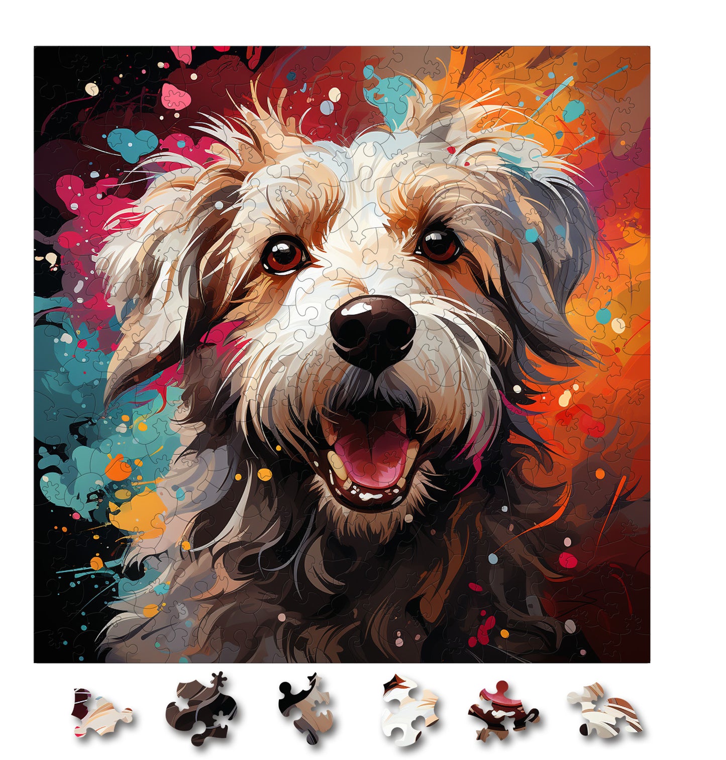 Puzzle cu Animale - Caini - Cotons de Tulear - 200 piese - 30 x 30 cm