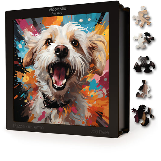 Puzzle cu Animale - Caini - Cotons de Tulear 2 - 200 piese - 30 x 30 cm