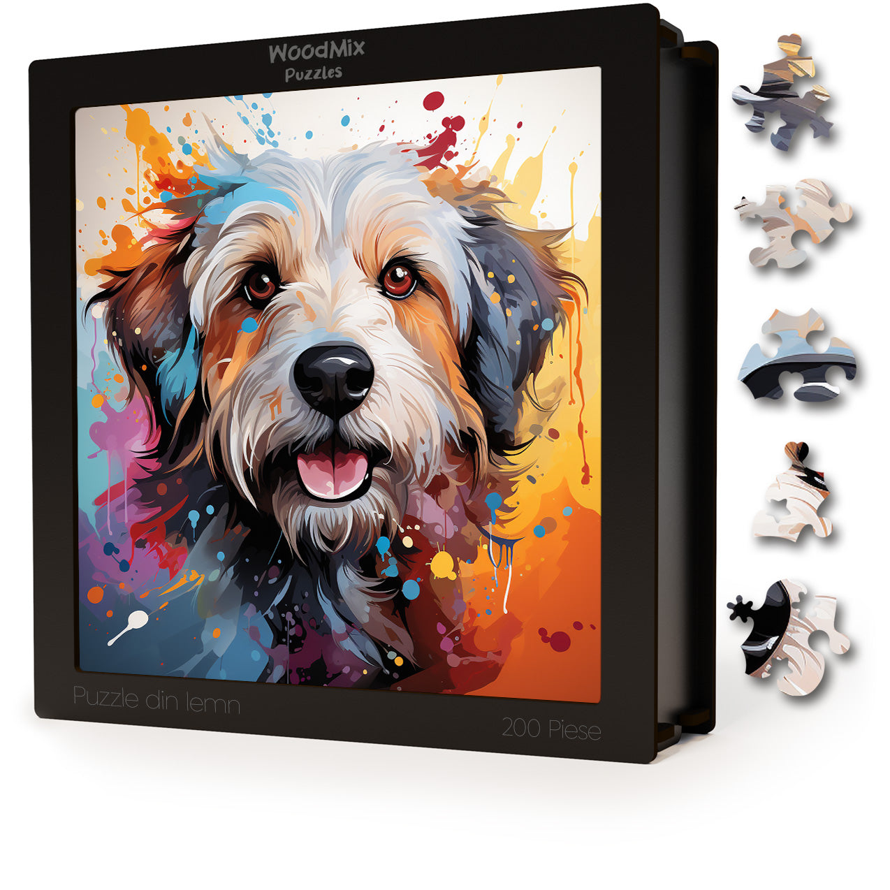 Puzzle cu Animale - Caini - Cotons de Tulear 3 - 200 piese - 30 x 30 cm
