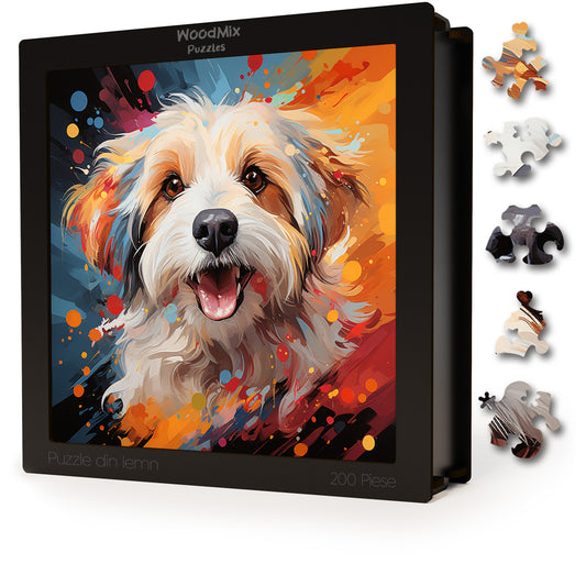 Puzzle cu Animale - Caini - Cotons de Tulear 4 - 200 piese - 30 x 30 cm