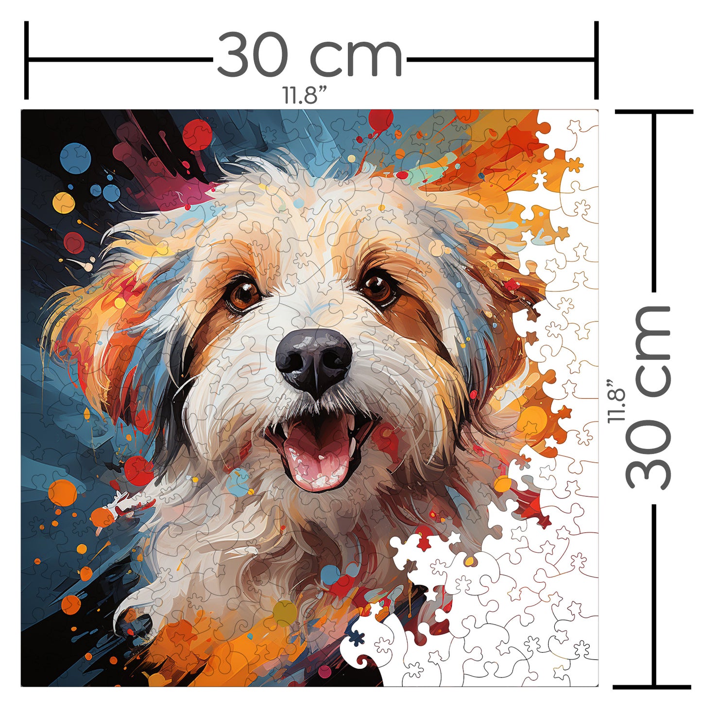 Puzzle cu Animale - Caini - Cotons de Tulear 4 - 200 piese - 30 x 30 cm