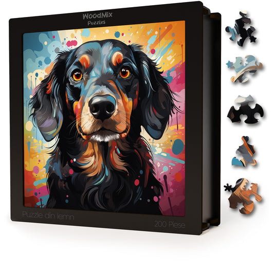 Puzzle cu Animale - Caini - Dachshund 2 - 200 piese - 30 x 30 cm