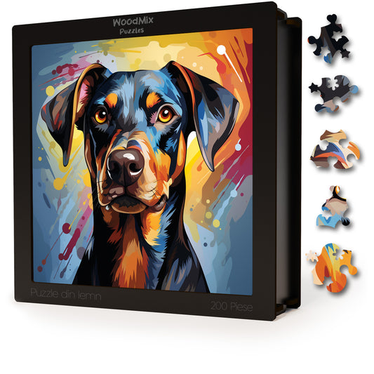 Puzzle cu Animale - Caini - Doberman Pinscher 2 - 200 piese - 30 x 30 cm