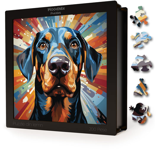 Puzzle cu Animale - Caini - Doberman Pinscher 1 - 200 piese - 30 x 30 cm