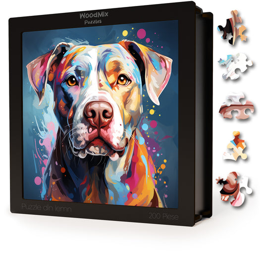 Puzzle cu Animale - Caini - Dogo Argentino 1 - 200 piese - 30 x 30 cm