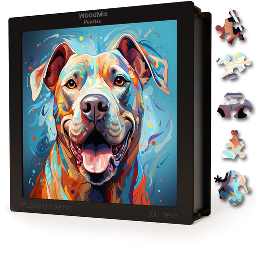 Puzzle cu Animale - Caini - Dogo Argentino 4 - 200 piese - 30 x 30 cm
