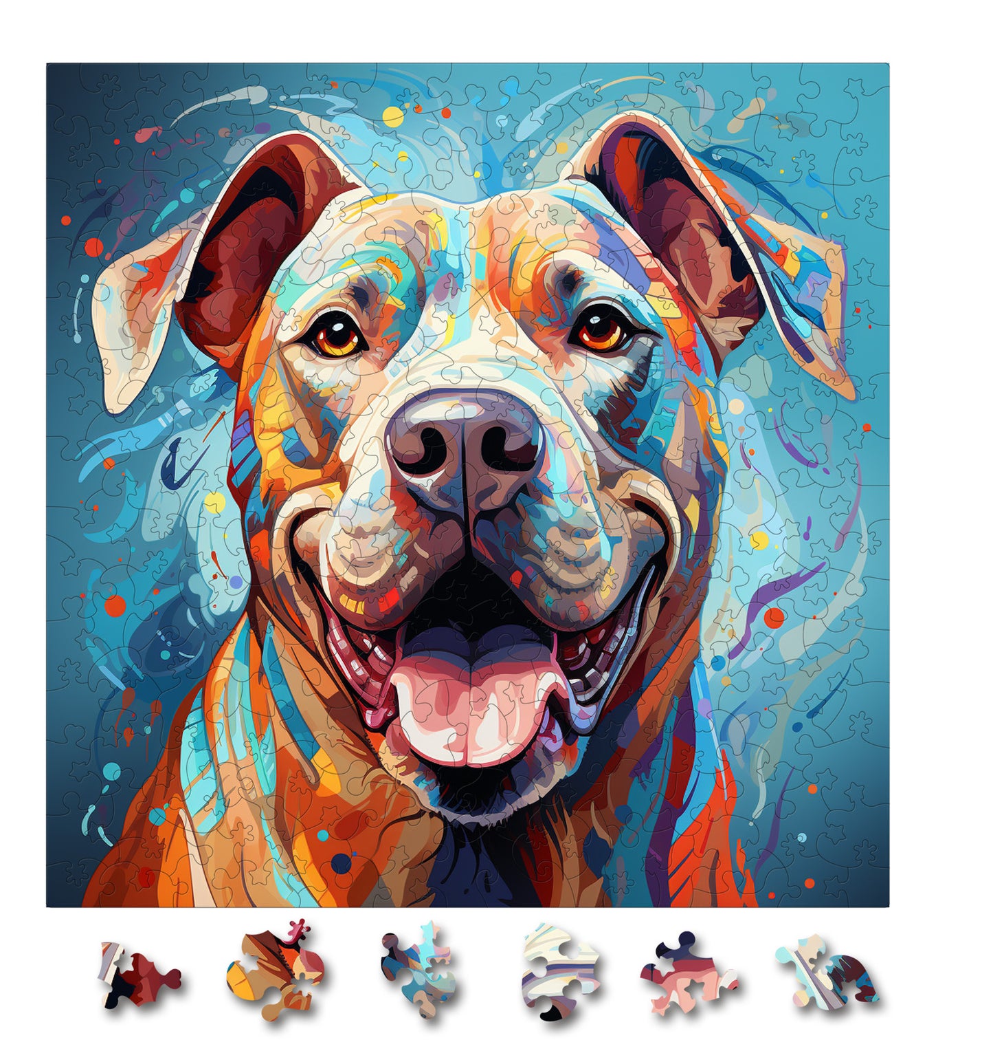 Puzzle cu Animale - Caini - Dogo Argentino 4 - 200 piese - 30 x 30 cm