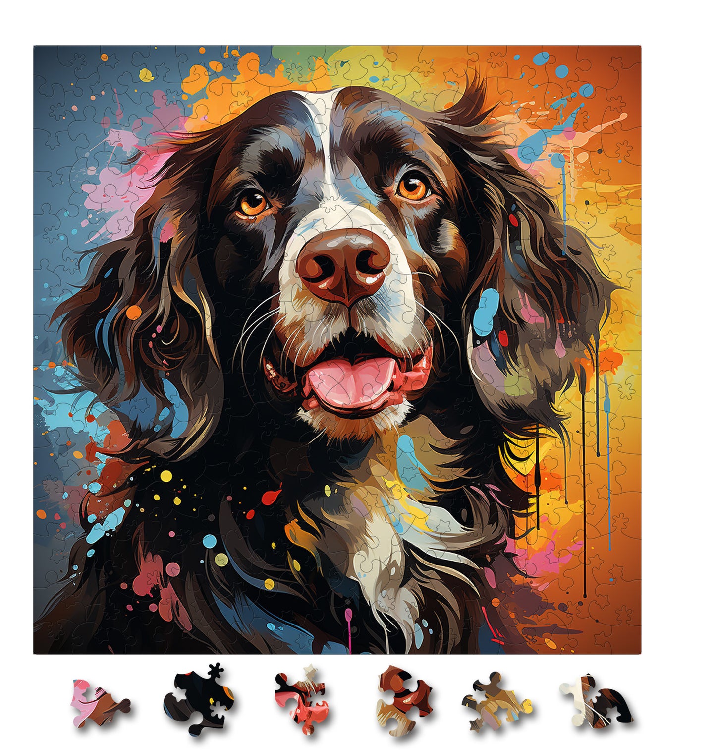 Puzzle cu Animale - Caini - English Cocker Spaniel 8 - 200 piese - 30 x 30 cm