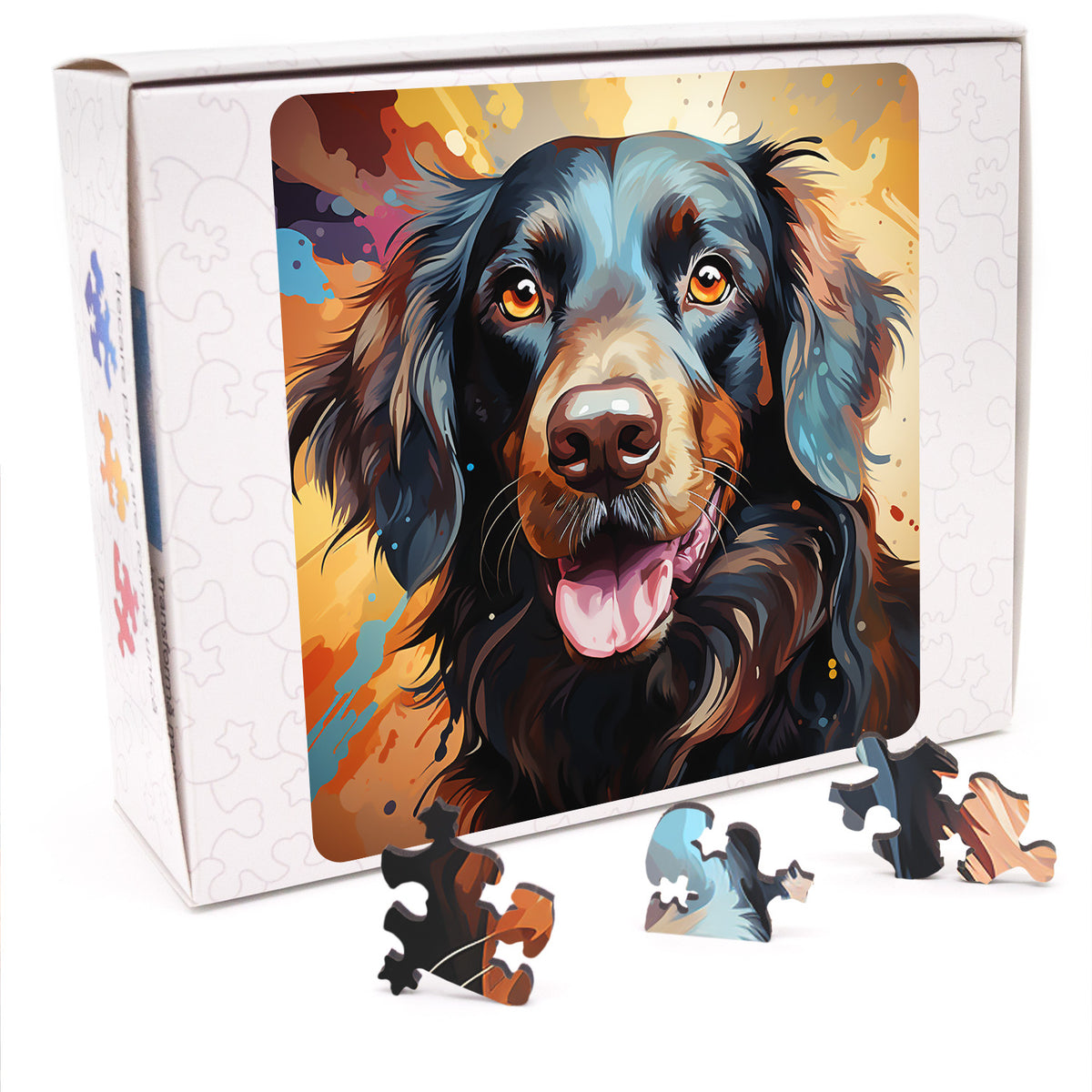 Puzzle cu Caini - Flat-Coated Retriever 2