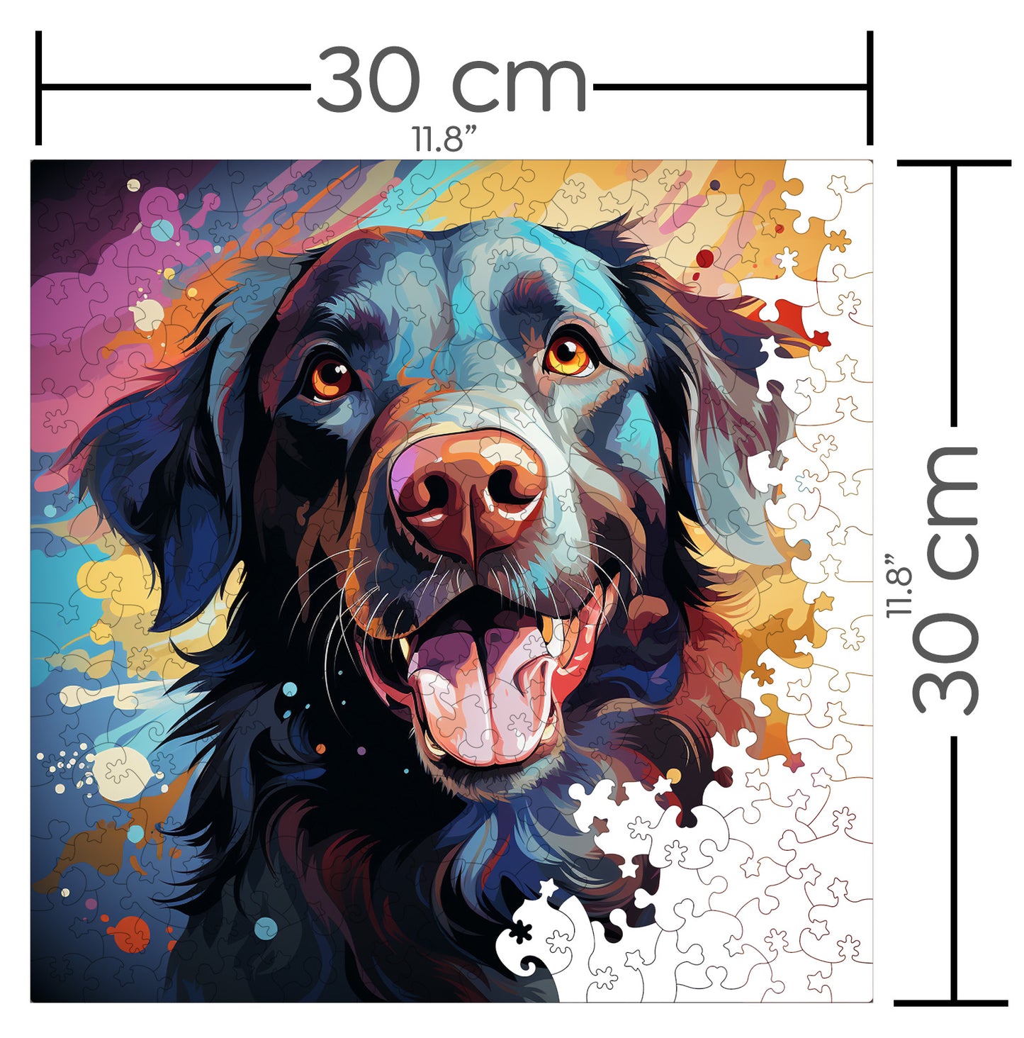 Puzzle cu Animale - Caini - Flat-Coated Retriever 3 - 200 piese - 30 x 30 cm