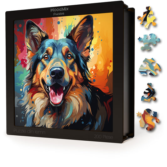 Puzzle cu Animale - Caini - German Shepherd 1 - 200 piese - 30 x 30 cm