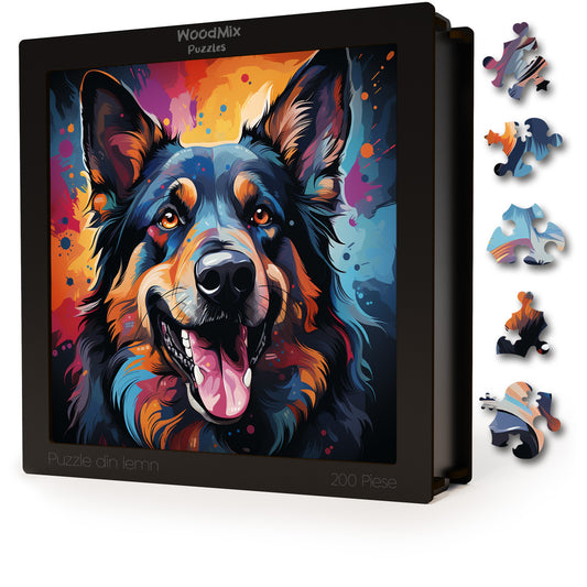 Puzzle cu Animale - Caini - German Shepherd 4 - 200 piese - 30 x 30 cm
