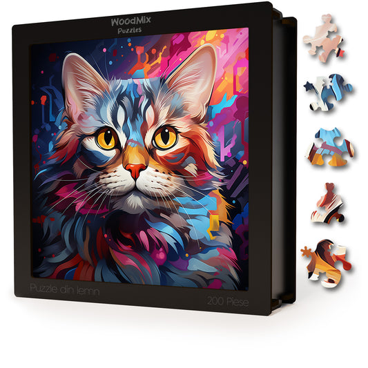 Puzzle cu Pisici - American Shorthair 3 - 200 piese - 30 x 30 cm