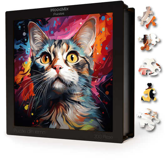 Puzzle cu Pisici - American Wirehair 1 - 200 piese - 30 x 30 cm