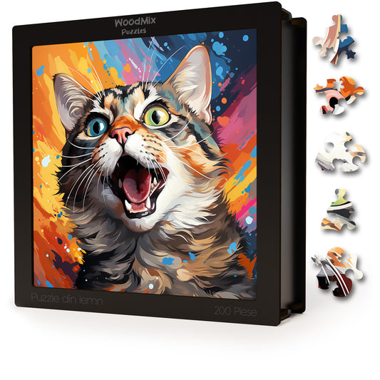 Puzzle cu Pisici - American Wirehair 3 - 200 piese - 30 x 30 cm