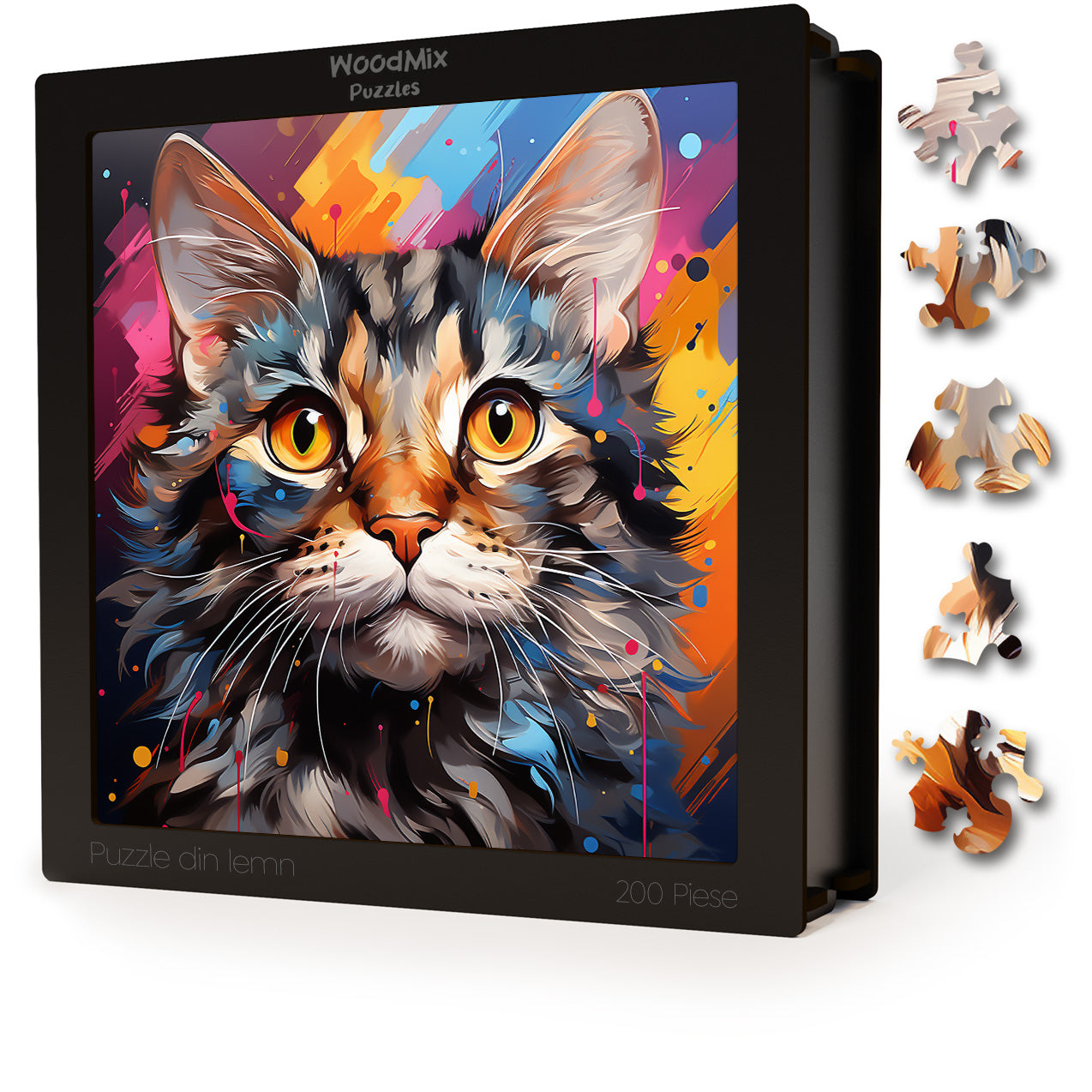 Puzzle cu Pisici - American Wirehair 4 - 200 piese - 30 x 30 cm