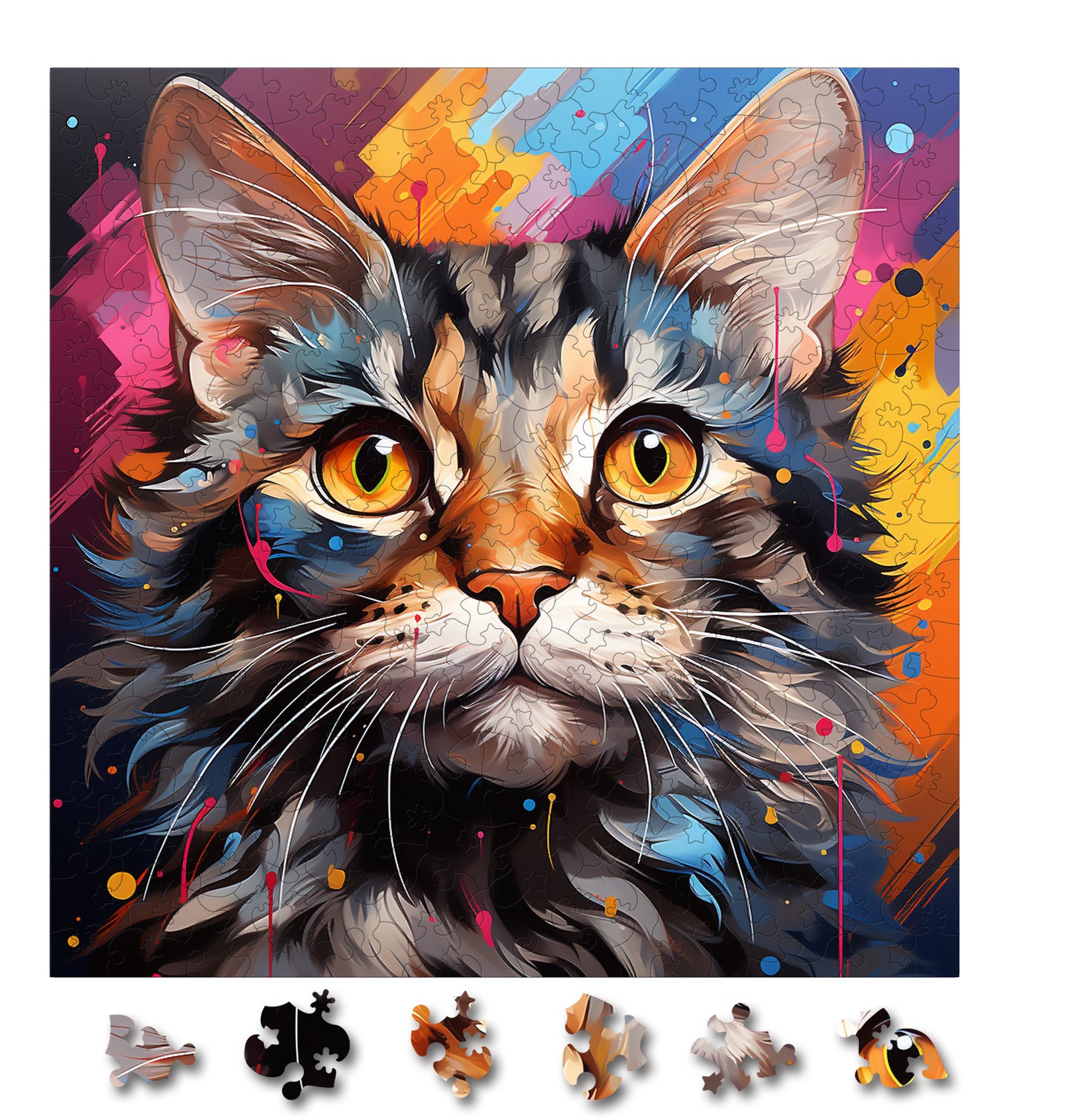 Puzzle cu Pisici - American Wirehair 4 - 200 piese - 30 x 30 cm