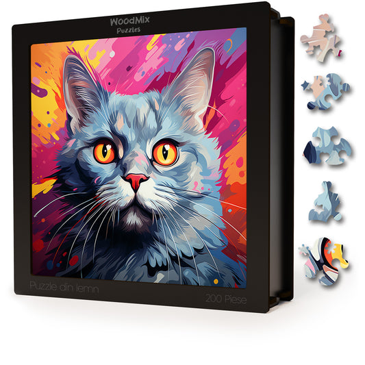 Puzzle cu Pisici - Chartreux 3 - 200 piese - 30 x 30 cm