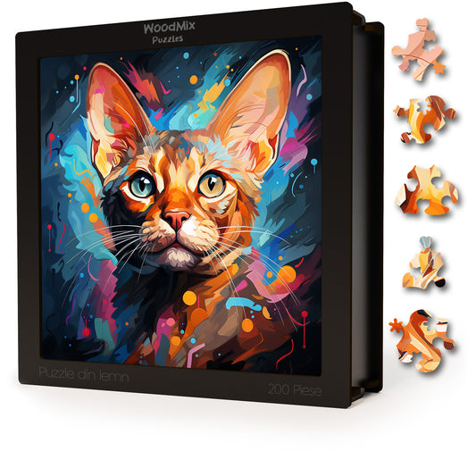 Puzzle cu Pisici - Chausie 3 - 200 piese - 30 x 30 cm