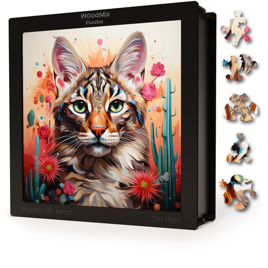 Puzzle cu Pisici - Desert Lynx 4 - 200 piese - 30 x 30 cm