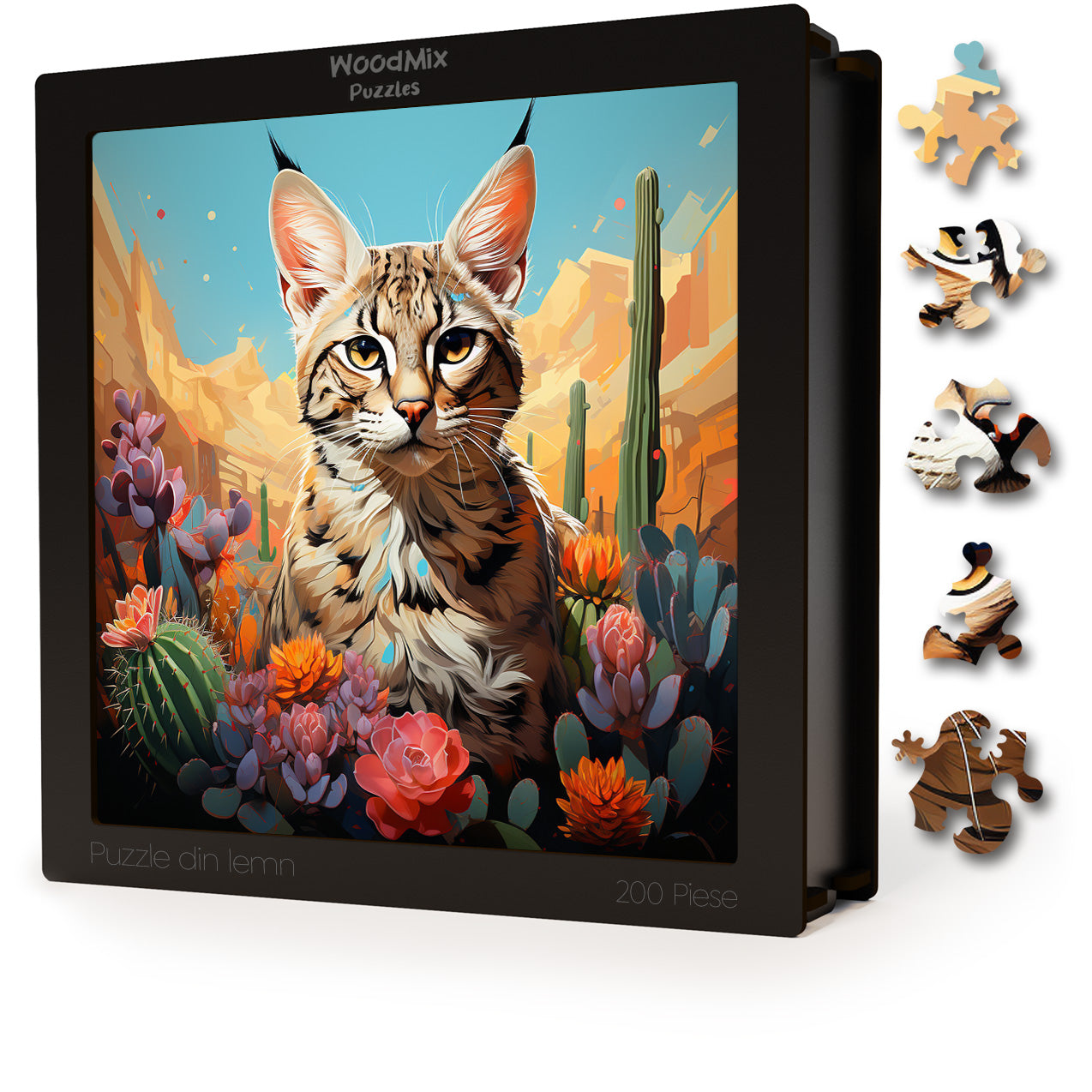 Puzzle cu Pisici - Desert Lynx 3 - 200 piese - 30 x 30 cm