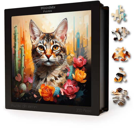Puzzle cu Pisici - Desert Lynx 2 - 200 piese - 30 x 30 cm