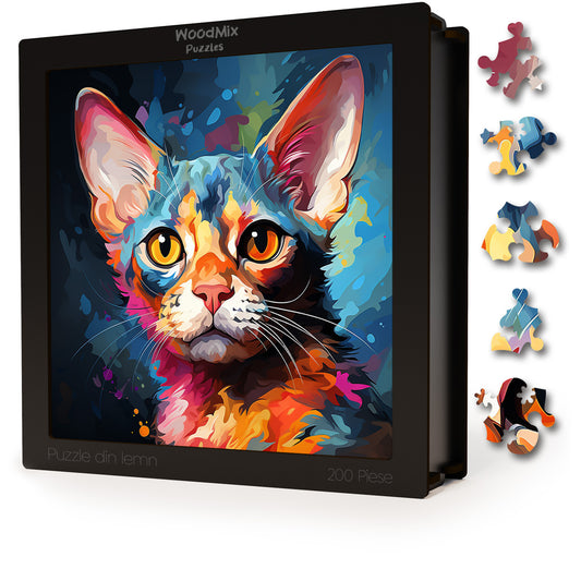 Puzzle cu Pisici - Devon Rex 3 - 200 piese - 30 x 30 cm