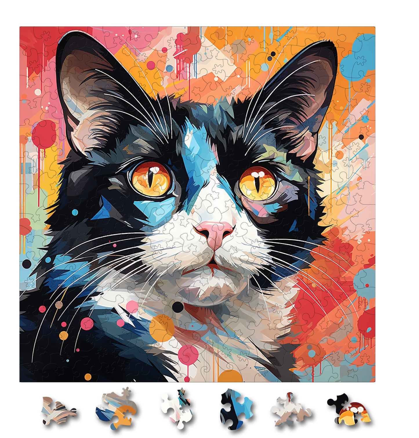 Puzzle cu Pisici - Japanese Bobtail 1- 200 piese - 30 x 30 cm