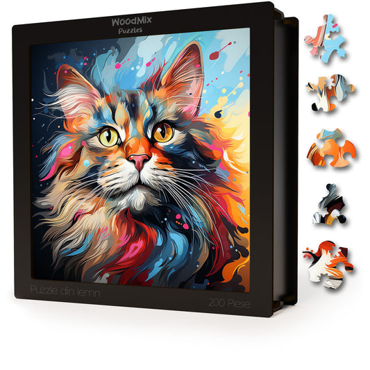Puzzle cu Pisici - Norwegian Forest 3 - 200 piese - 30 x 30 cm