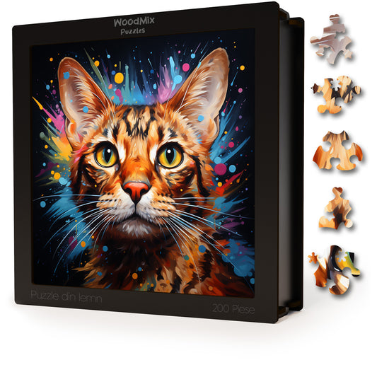 Puzzle cu Pisici - Ocicat 2 - 200 piese - 30 x 30 cm