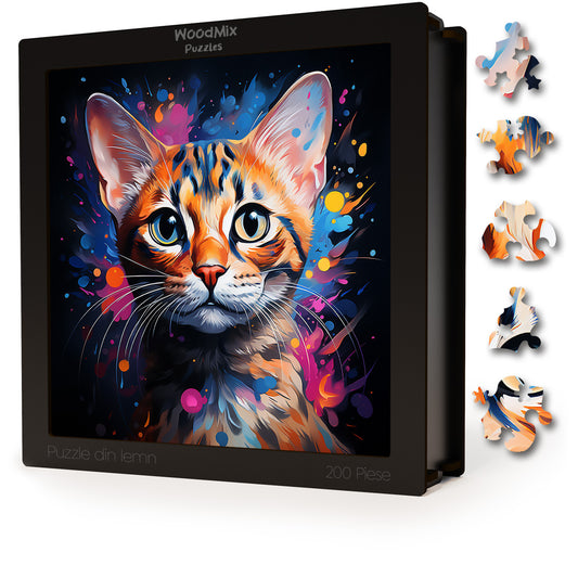 Puzzle cu Pisici - Ocicat 3 - 200 piese - 30 x 30 cm