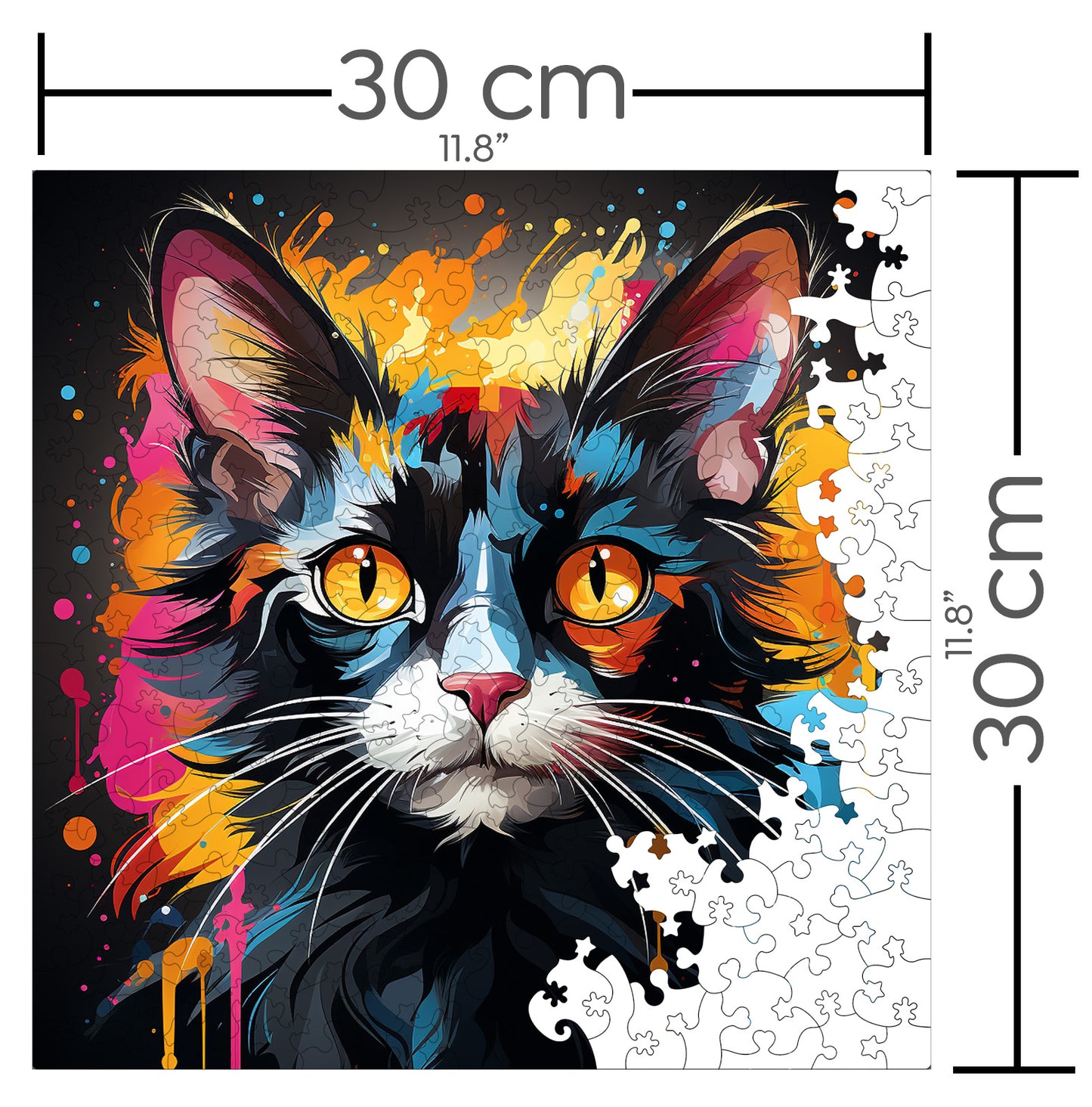 Puzzle cu Pisici - Oriental Bicolor 1 - 200 piese - 30 x 30 cm