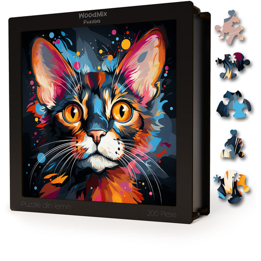 Puzzle cu Pisici - Oriental Bicolor 2 - 200 piese - 30 x 30 cm