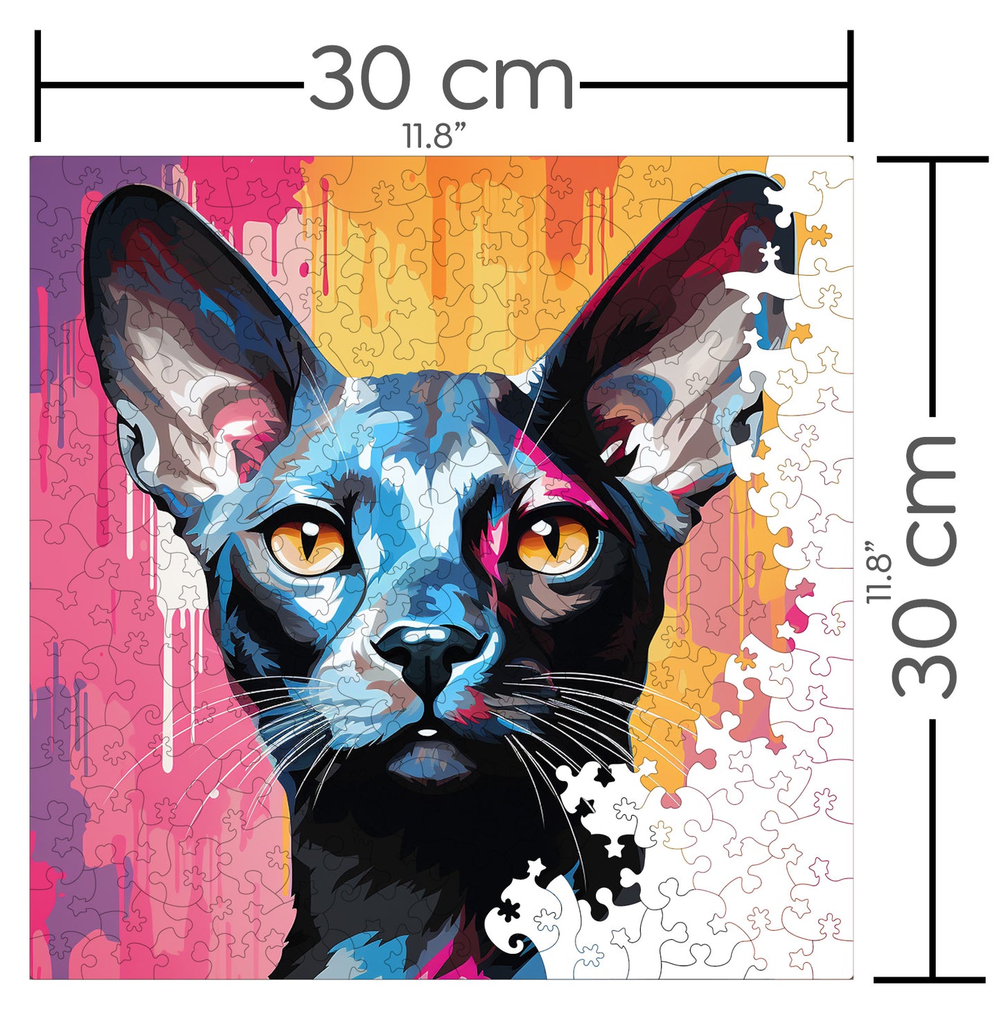 Puzzle cu Pisici - Oriental Bicolor 3 - 200 piese - 30 x 30 cm