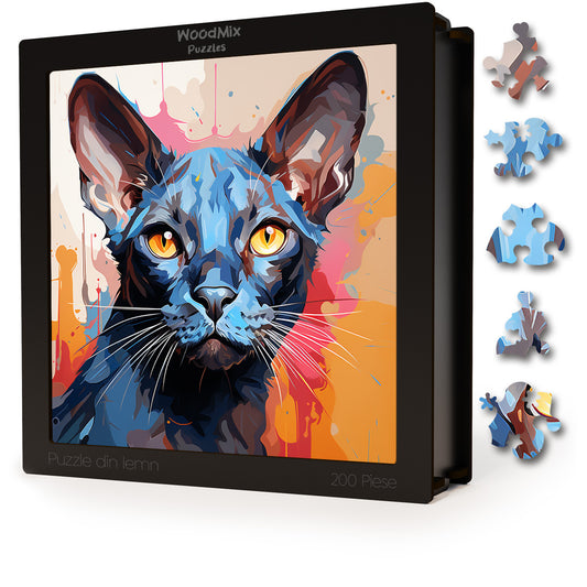 Puzzle cu Pisici - Oriental Bicolor 4 - 200 piese - 30 x 30 cm