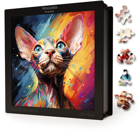 Puzzle cu Pisici - Peterbald 1 - 200 piese - 30 x 30 cm