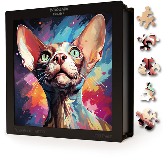 Puzzle cu Pisici - Peterbald 3 - 200 piese - 30 x 30 cm