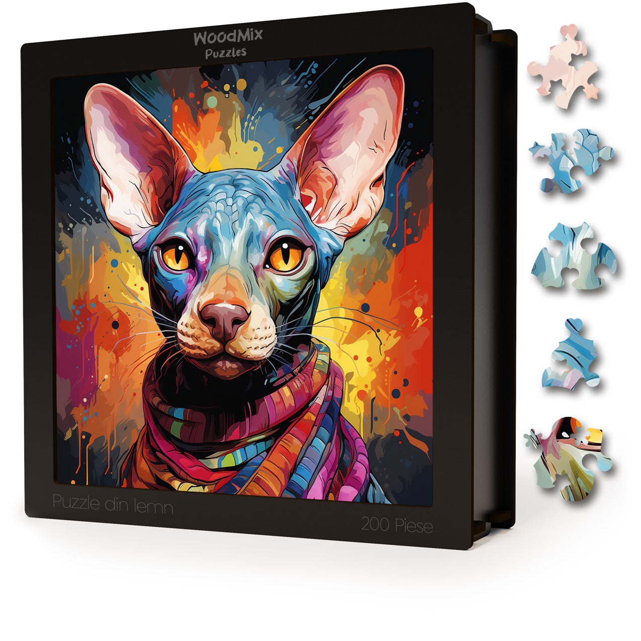 Puzzle cu Pisici - Peterbald 4 - 200 piese - 30 x 30 cm